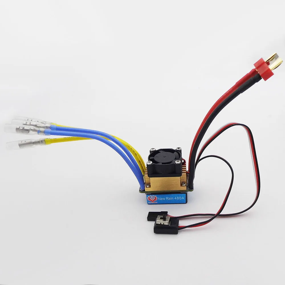 1PC Brushed ESC 480A 80A Speed Controller Fan Cooling for 540 550 775 Brush Motor 1/10 RC Crawler SCX10 D90 HSP Car Boat | Игрушки и