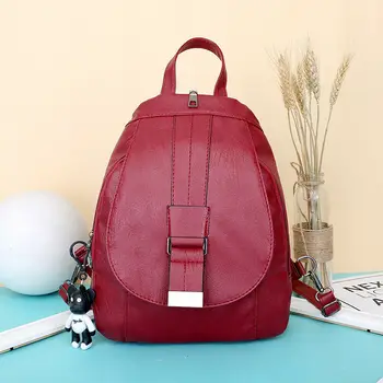 

New Women Bag Fashion Travel Leather Backpack Lovely Satchel Rucksack Shoulder School Bag Large Mutilfunction