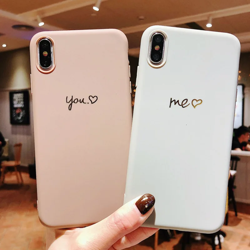 

Personality cool wind couple love mobile phone case for iPhone X XS XR XSMax 8 7 6 6S PluS soft shell drop protection cover