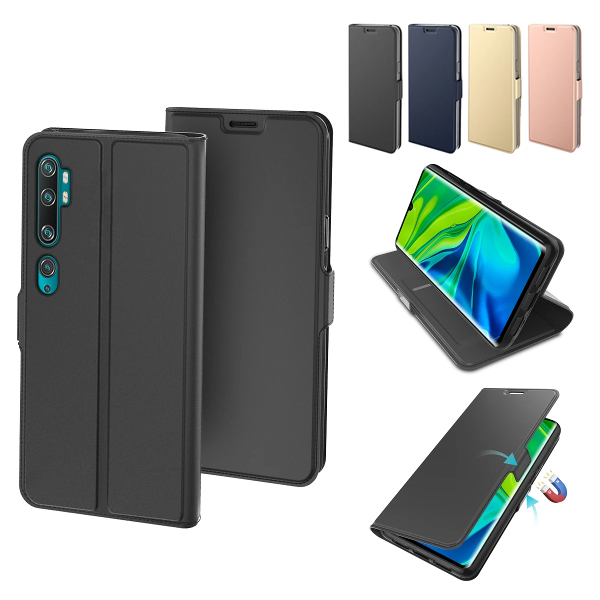 Для Xiaomi mi Note 10 mi CC9 Pro Чехол из искусственной кожи Флип Стенд кошелек чехол Полный корпус карман держатели карт крышка пряжка с магнитом