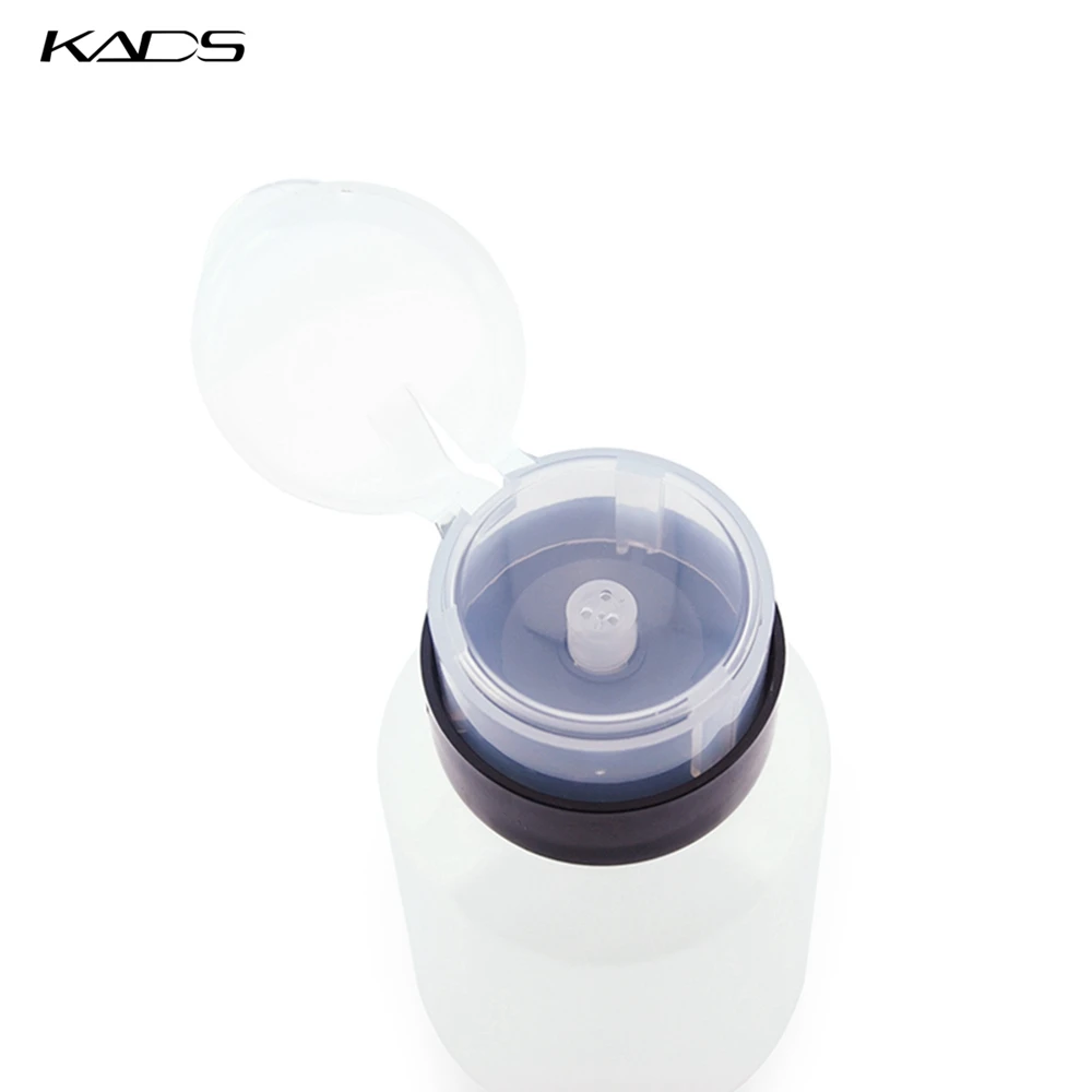 KADS 220 мл пустая бутылка для прессования ногтей, для снятия лака, для мытья спирта, жидкий очиститель, пластиковый насос, Диспенсер, контейнер для макияжа