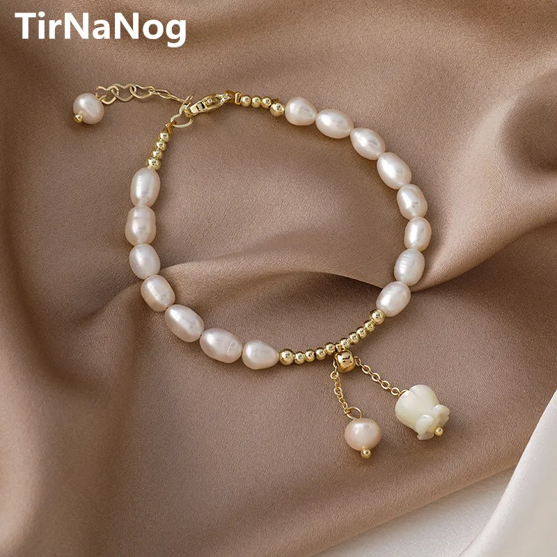 

2022 New South Korea Baroque Freshwater Pearl Bracelet With Unusual Luxury Elegant Rose Bracelet Women Jewelry Gifts