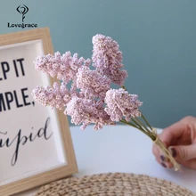 Lovegrace DIY искусственный букет невесты цветок 6 головок пена ванильный шип Цветочная композиция ручной работы зеленый зернистый шип цветок