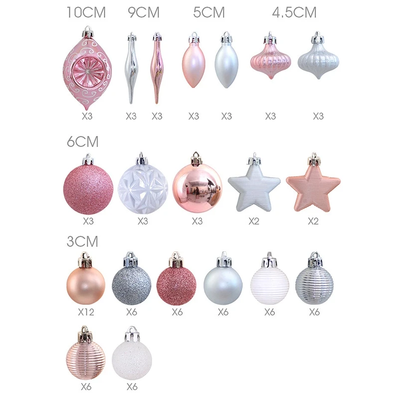 

Hot New 90Pcs Christmas Tree Decoration Simulation Christmas Decorative Pendant Christmas New Year Decorations for Home Decor