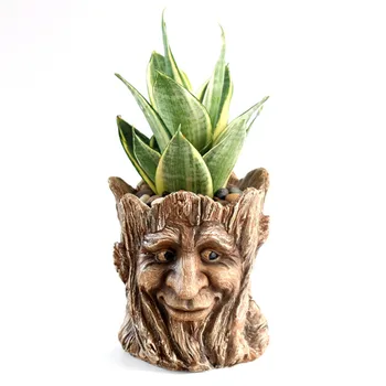 

Resin flowerpot imitates the old man's head container, revives the ancient cross-border creative tree people flowerpot