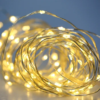 

Christmas Light String 5/10m Remote Control Fairy String Lights USB Operated 8Mode LED Copper Wire Lamp Festival Courtyard Decor