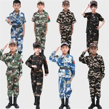 Children Camouflage Tactical Uniforms Hunting Set Men Military Clothing Combat Jackets Pants Kids Army Clothes Cosplay Costumes