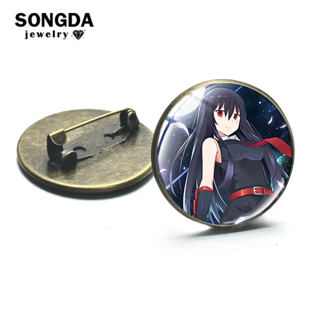 

SONGDA Anime Akame ga KILL Cosplay Badges Brooches High Quality Photo Glass Cabochon Metal Pins Fit Clothes Backpack Decoration