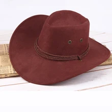 Ковбойская Повседневная шляпа из искусственной кожи в западном стиле, складная летняя Солнцезащитная шляпа с широкими краями