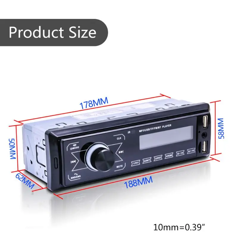 M10 lcd Автомобильный MP3-плеер двойной USB Bluetooth 4,0 динамик TF карта U диск AUX FM радио M5TB