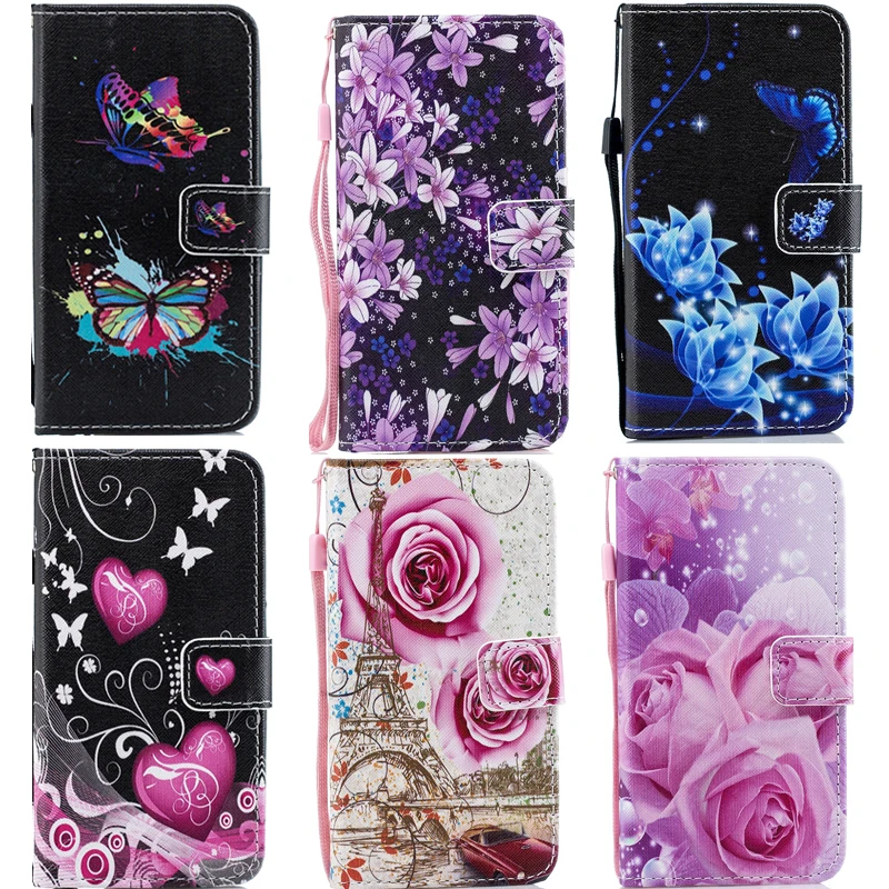 

Art Wallet Case for HUAWEI P Smart 2019 P Smart 2018 Psmart Plus 2019 P Smart Z Painted Flower Cartoon PU Leather Flip Cover