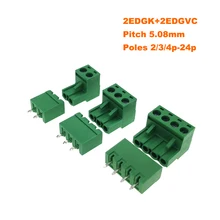 

30/50/100Pcs Pitch 5.08mm Screw Plug-in PCB Terminal Block 2EDGK 2EDGVC 2P 3P 4P Straight Pin Male/Female Pluggable Connector