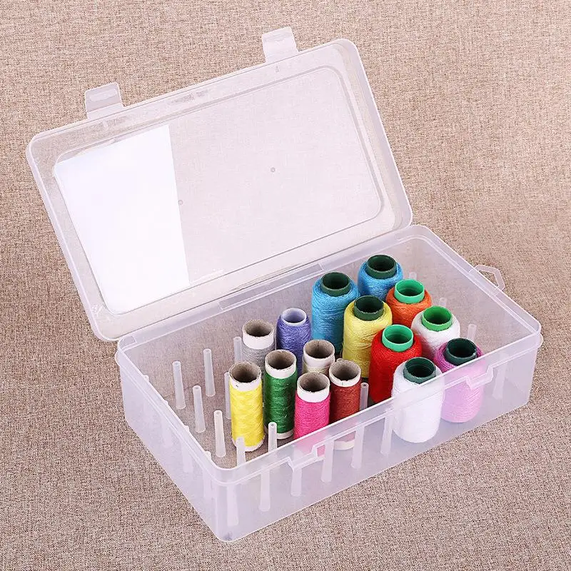 Sewing Thread Storage Box 42 Pieces Spools Bobbin Carrying Case