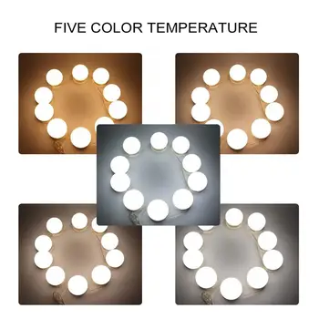 

10Pcs USB LED 5 Color Temperature Light Bulb for Makeup Beauty Tabletop Vanity Mirror for Makeup