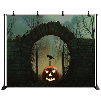 

Acejoker Halloween Backdrop Cemetery Manor Pumkin Lantern Crow Photography Background Vinyl Photo Studio Props