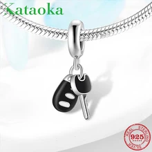 Аутентичные 925 пробы серебряные розовые CZ Подвески в виде зонтика Бусины Подходят талисманы оригинальные Pandora Браслеты Ожерелье Изготовление