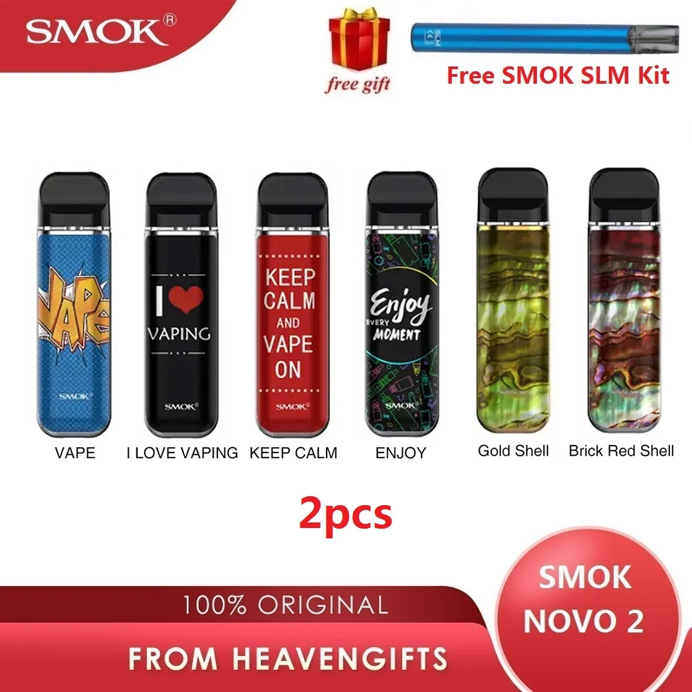 

2pcs SMOK Novo 2 Pod Vape Kit vape pen kit mesh pod with 800mAh built-in battery Electronic Cigarette Free Gift SMOK SLM Kit