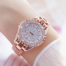 Часы из розового золота для женщин известный бренд Кварцевые женские наручные часы с бриллиантами женское из нержавеющей стали часы Relogio Feminino