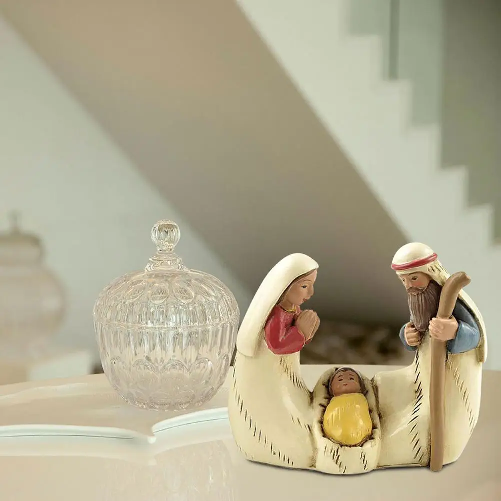 Statue De La Sainte Famille En Résine, Figurine De Scène De La Nativité, Jésus, Marie Joseph Pour La Decoration