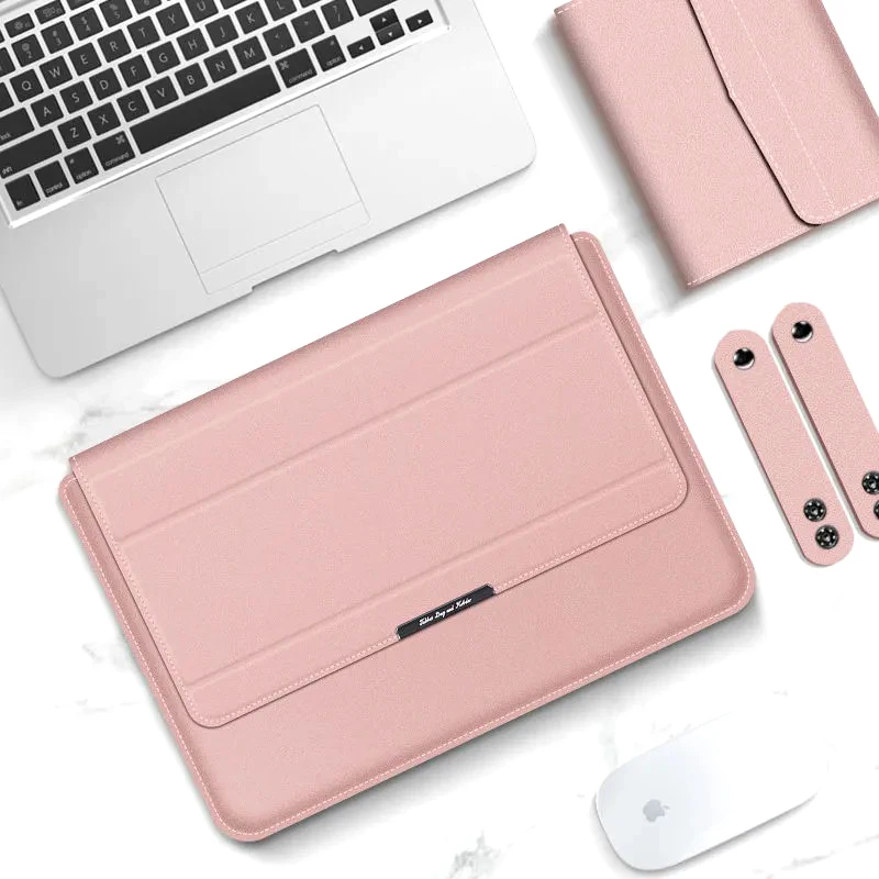 Laptop Sleeve Case Bag For MacBook Air Pro M1 13 A2338 A2337 PU Leather Laptop Carry Sleeve for 12 13 13.3 16 Leather Sleeve Bag