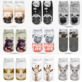 

Free shippping 3D Printed Socks Women New Unisex Cute Low Cut Ankle Socks Multiple Colors Sock Women's Casual Animal Shape Socks