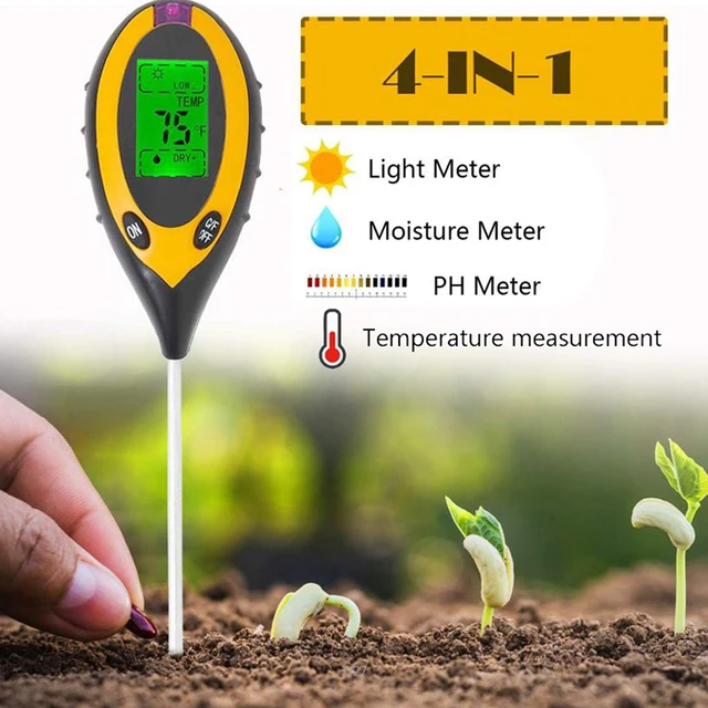 Testeur de PH du sol 4 en 1, testeur d'humidité du sol à la lumière,  compteur d'humidité, Kit pour fleurs - AliExpress