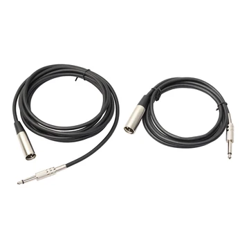 

2 Pcs 6.35mm 3 Pin Mono Audio Microphone Cable Microphone Cable for Musical