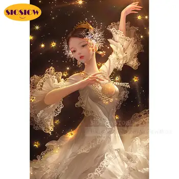 

5d Diy Diamond Painting Dancing Girl Cross Stitch Full Square 3d Diamond Mosaic Embroidery Anime Beauty Dancer Girls Decor Room