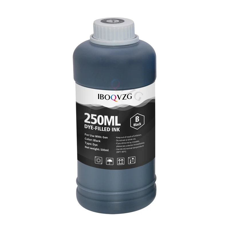 IBOQVZG 250ML/Bottle Refill Dye Ink Kit For HP Epson Canon Brother Inkjet Printer Cartridge CISS For Office School Home Document