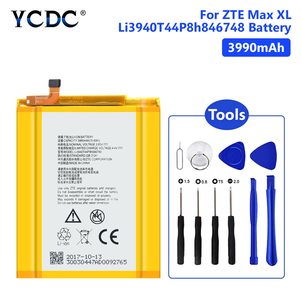 Аккумулятор Li3940T44P8h846748 на 3990 мА · ч аккумуляторы для телефона ZTE Max XL N9560 Blue LTE