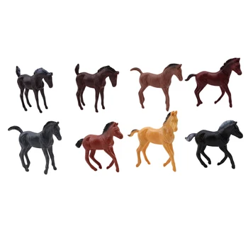 

8Pcs/set Mini Hollow Type Plastic Farm Animal Toy Action Figure Simulation Horse Model Animation Figurine