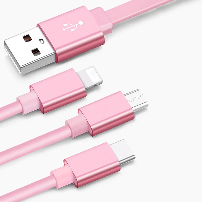 Мультизарядный кабель Шнур 3 в 1 type C Micro USB выдвижной для мобильного телефона AS99