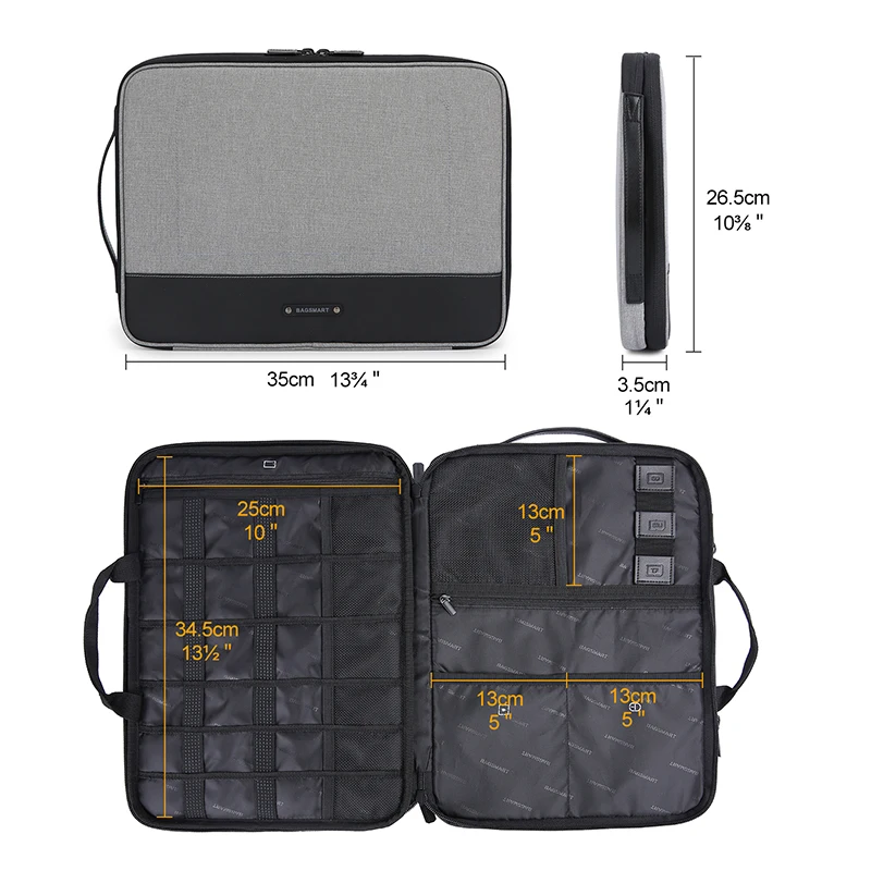 BAGSMART дорожный органайзер для электроники аксессуары ноутбука сумка с 15 дюймовым