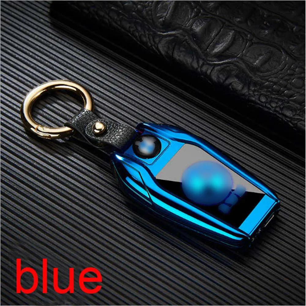 USB Зажигалка светодиодный экран Ключ Пряжка - Цвет: blue