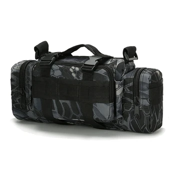 

Fishing Bag Large Capacity Multi-Purpose Bait Fishing Bag Outdoor Shoulder Bag 35 x 14 x 18Cm Reel Storage Bag Python Black