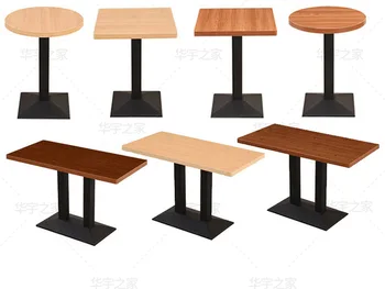 

Custom Cafe Western Restaurant Table Dessert Shop Dining Table Milk Tea Catering Restaurant Quick Dining Table and Chair Combina