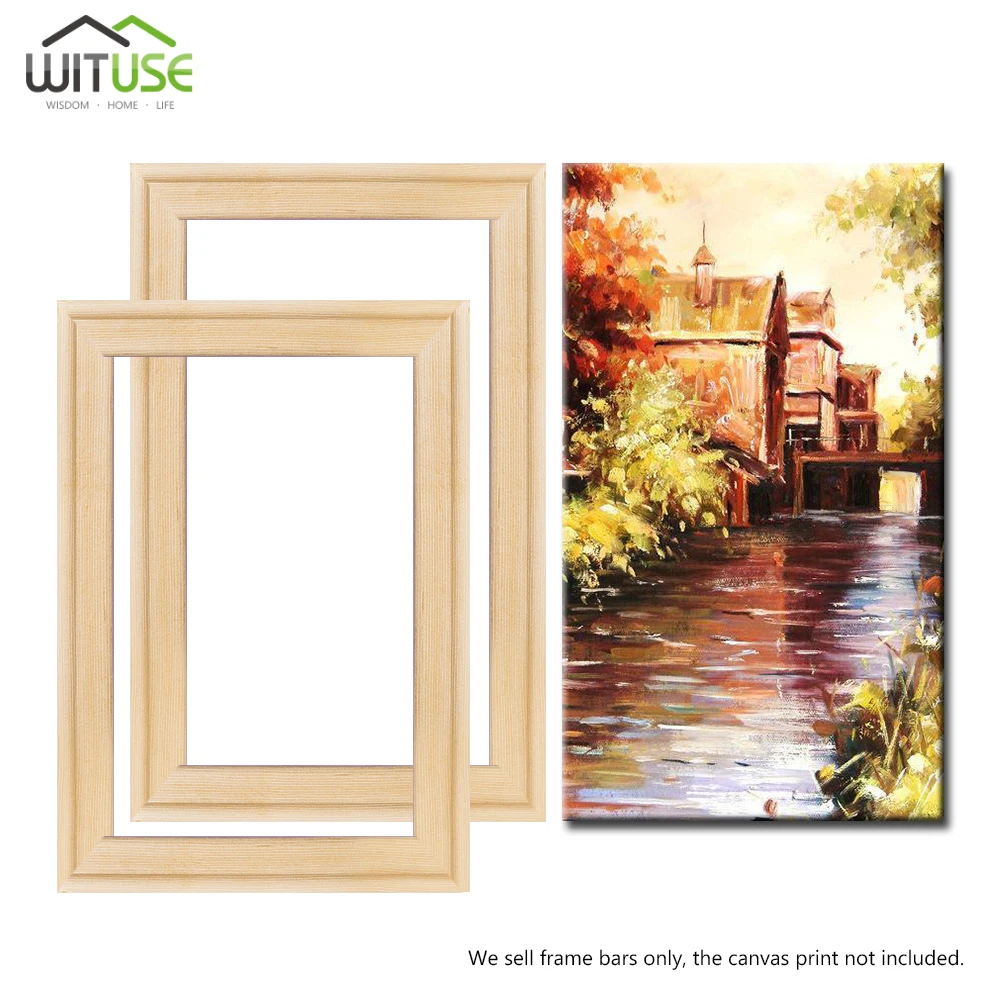 

DIY Solid cadre Stretching Picture Photo Kit Natural Picture Painting Card deduction Wood Bar Large Size DIY Canvas Frame Oil