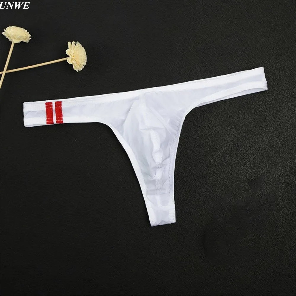 Big Size M 4XL Sexy Men Transparent Thong Low rise Ice Silk Men's Penis