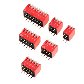 

5PCS Slide Type Lateral Switch Module 2P 3P 4P 5P 6P 8P Bit 2.54mm Position Way DIP Red Pitch Toggle Switch Snap Switch