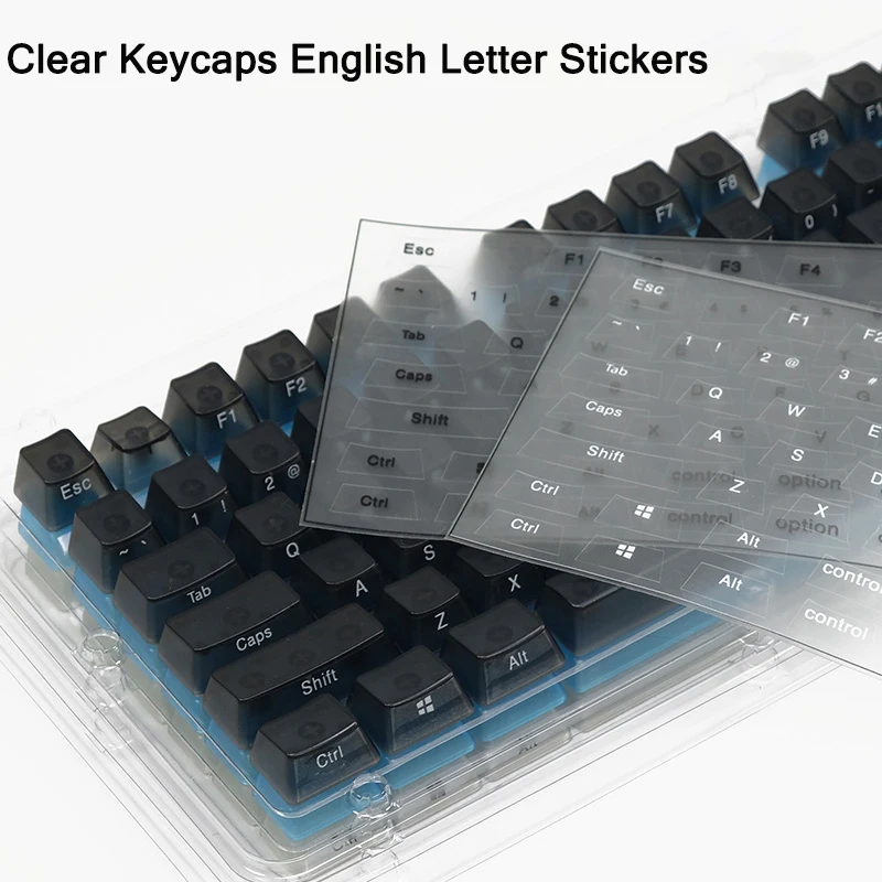 Clear Keycaps Alphabet Stickers Custom Mechanical Keyboard Side