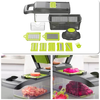 

Multifunction Vegetable Fruit Cutter Grater Mandoline Slicer Peeler Kitchen Basket Drain Tool Accessories Potato Carrot Cheese