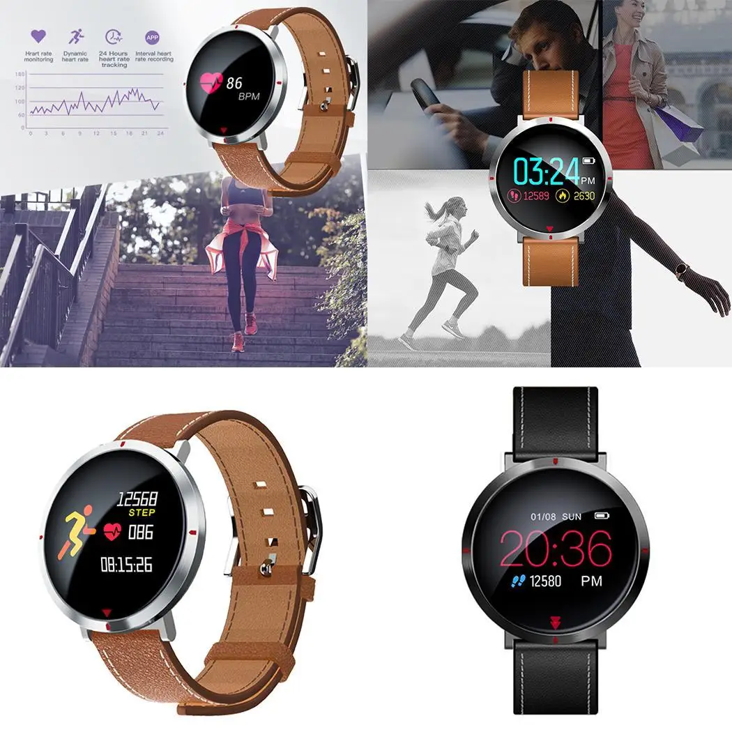 S2 круглый умный спортивный браслет, шагомер, умный Спортивный Браслет, водонепроницаемый цветной экран, Bluetooth, умные часы