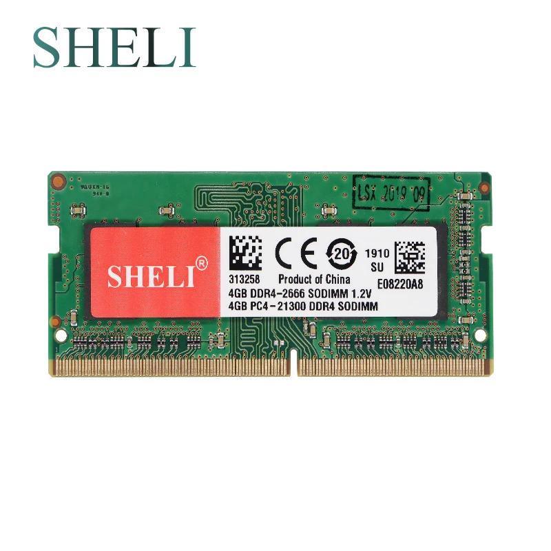 

SHELI New Notebooks Memory 4GB 1RX16 PC4-21300S DDR4 2666MHZ 1.2V SO-DIMM CL19 Laptop Memory