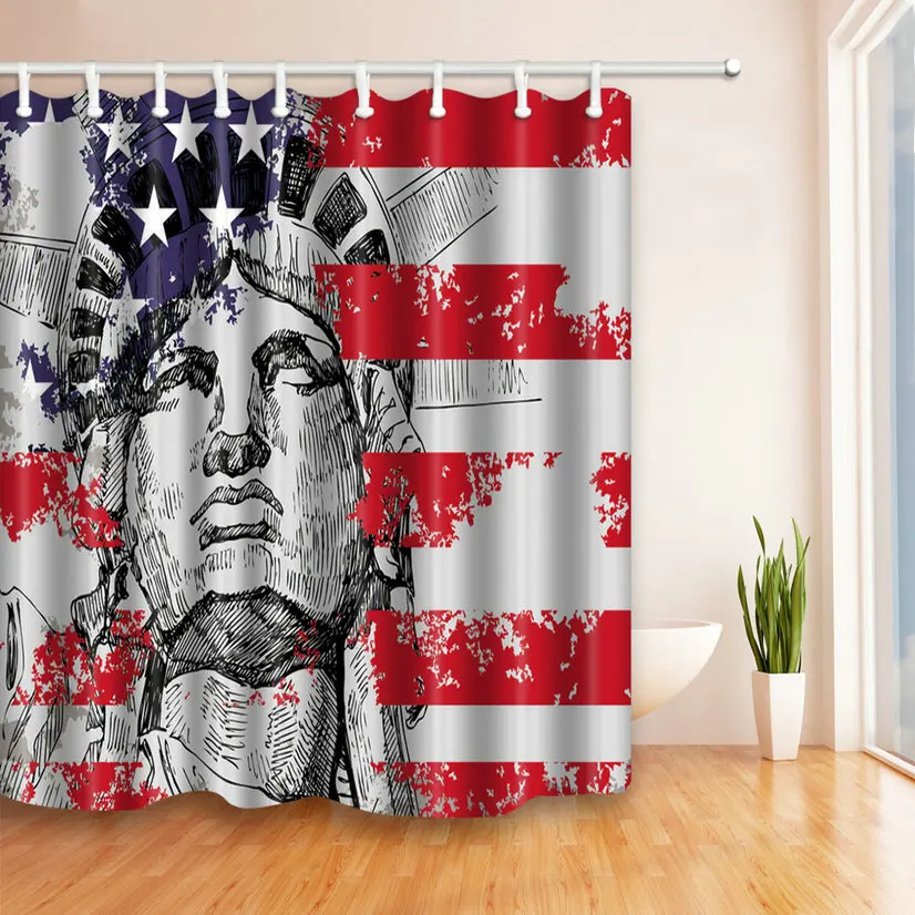 Simple Personality Independence Day Constellation Theme multi-function waterproof antibacterial polyester shower curtain | Дом и сад