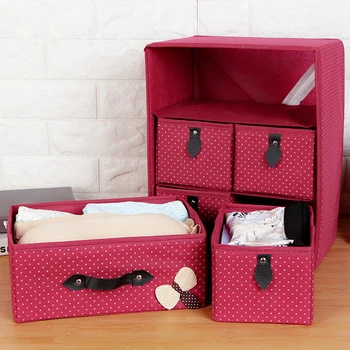 

Drawer Type Small Clothes Wardrobe Closet Organizer Thick Non-woven Bra Shorts Underwear Storage Box Foldable Storage Container