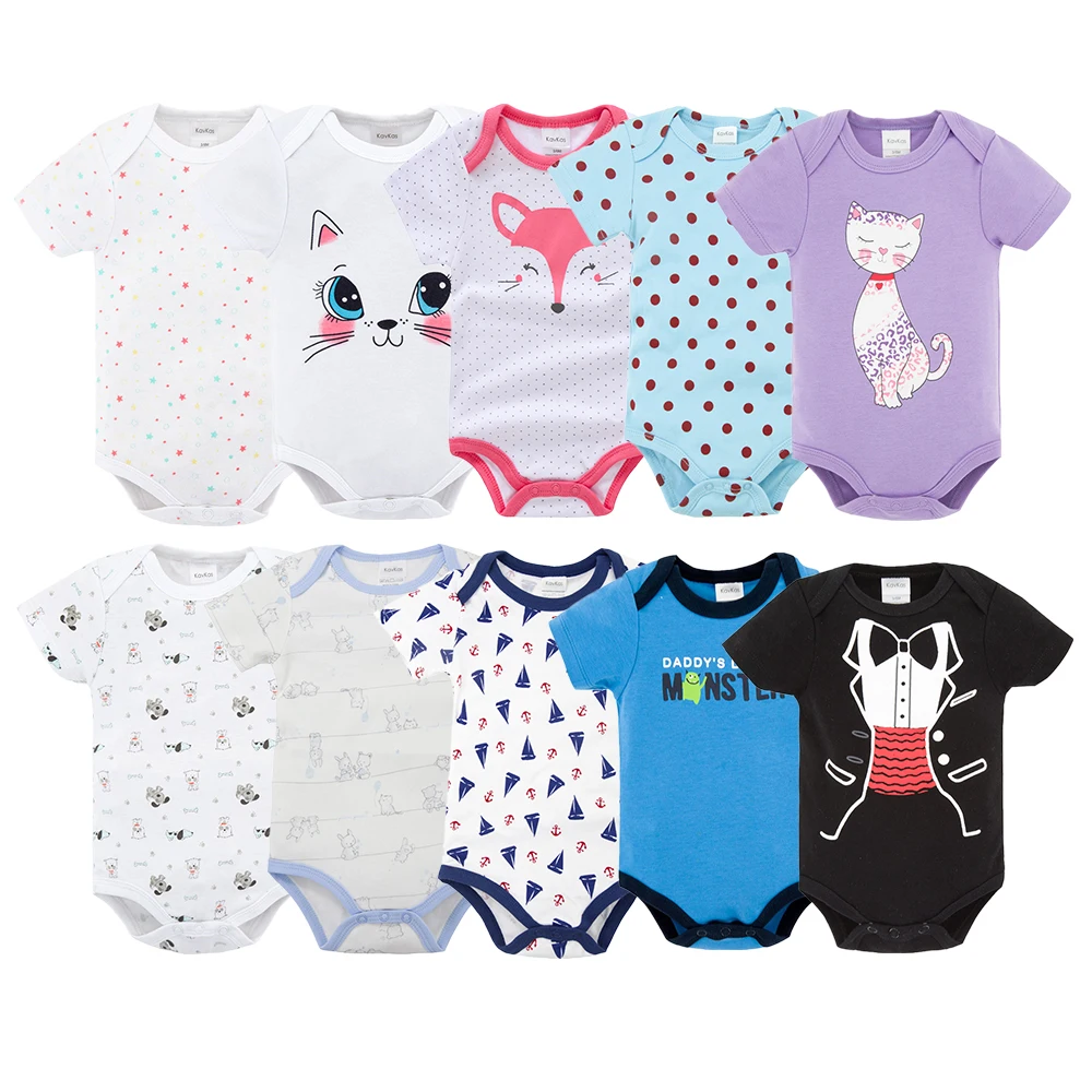 

Random Short Sleeve Newborn Baby Boy Bodysuit 100% Cotton Jumpsuits bebes Baby Clothes Summer Girl Jumpsuit bebe roupas para