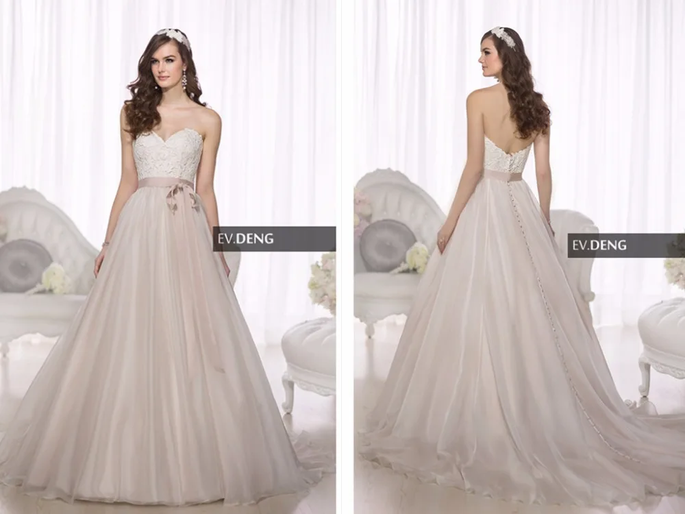 Robe de mariage ленты пояса Кнопка Casamento vestido de noiva бальные платья с кружевной свадебное платье для матери невесты платья