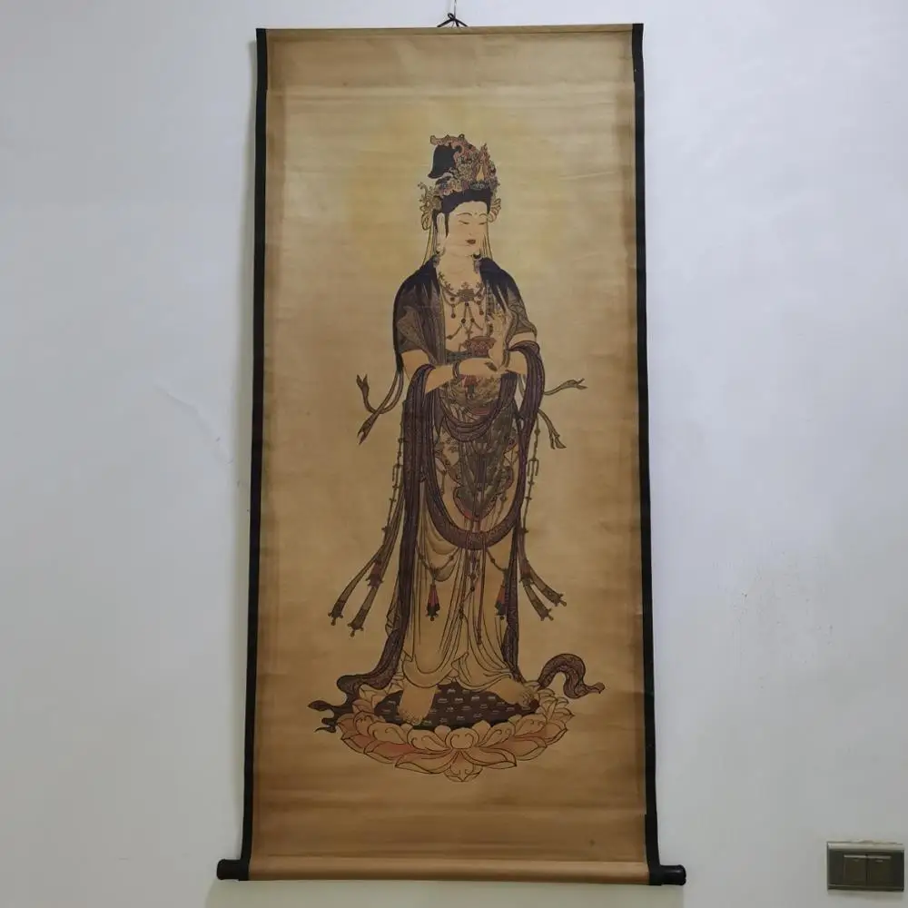 Китайская антикварная коллекция каллиграфическая живопись Гуаньинь Живопись