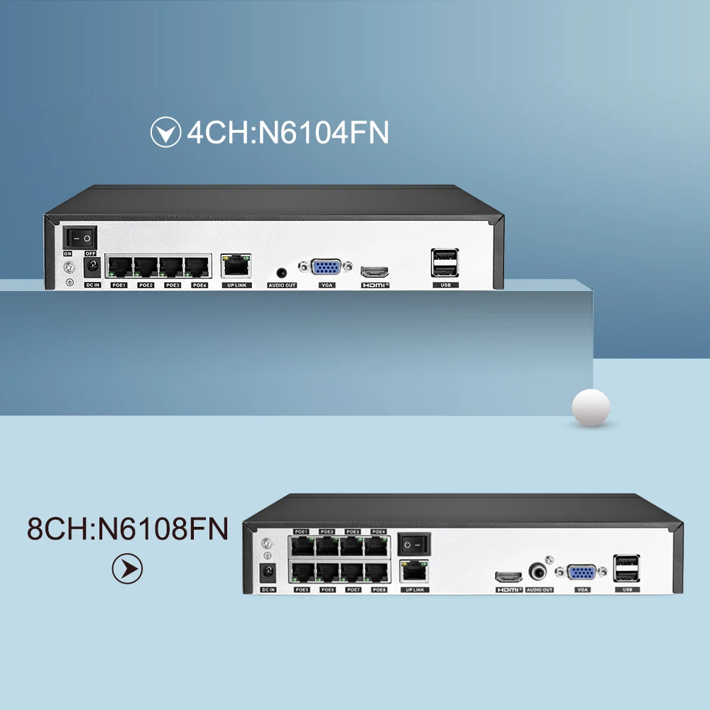 Видеорегистратор MISECU H.265 Max устройство записи с аудиовыходом для IP камеры POE 5 Мп 4