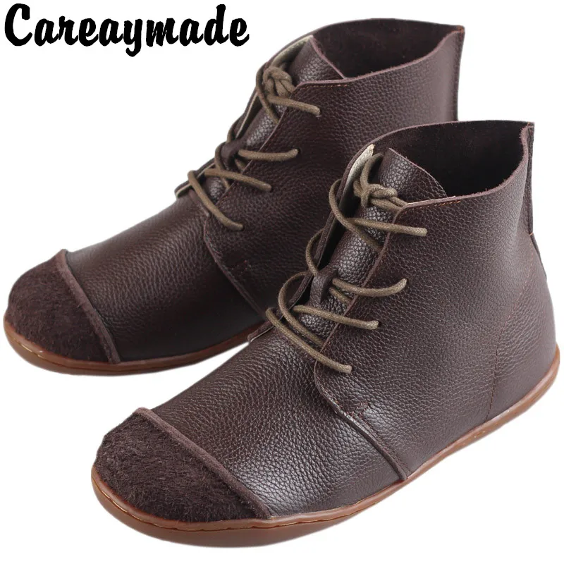 

Careaymade-Genuine Cowhide leather women's shoes,frosted antique casual shoes,handmade leather flat bottomed manual boots